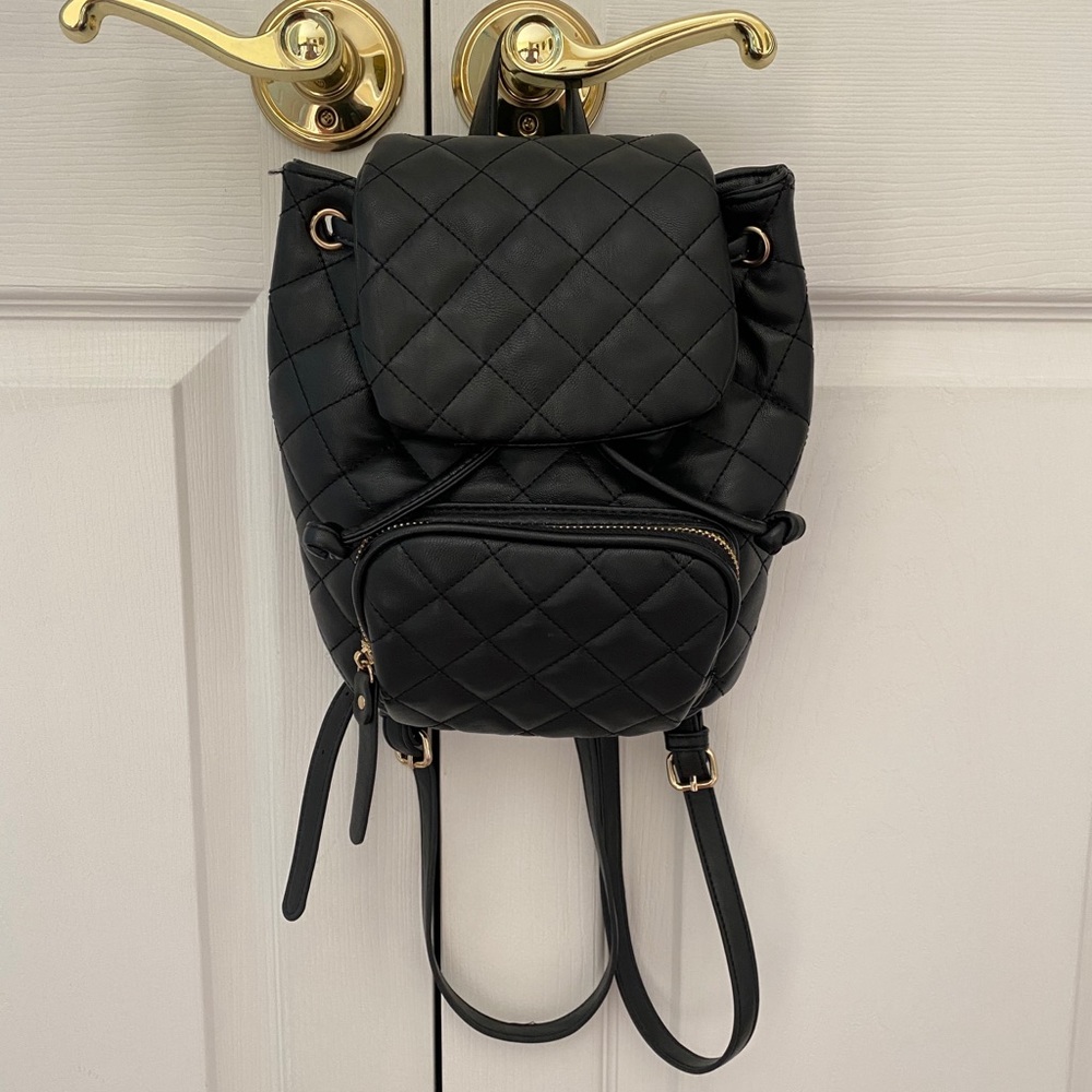 Black Leather Backpack